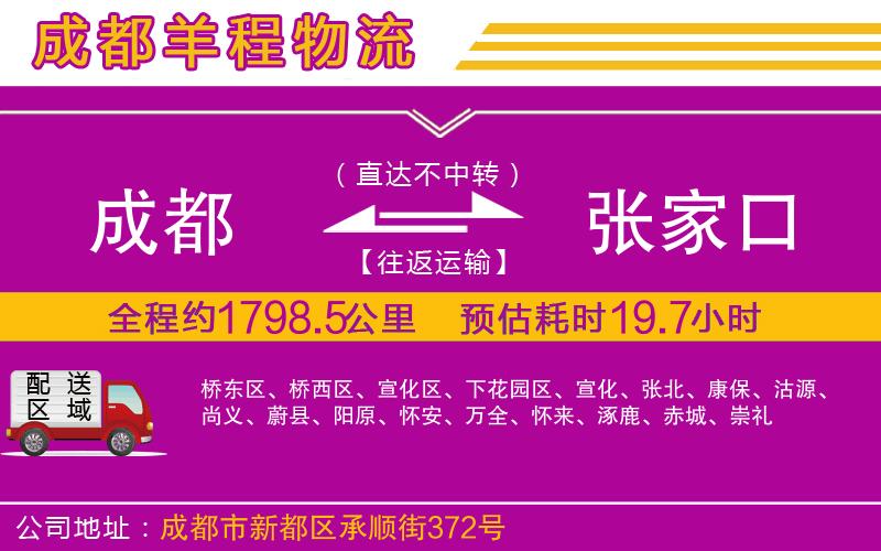 成都到張家口貨運公司