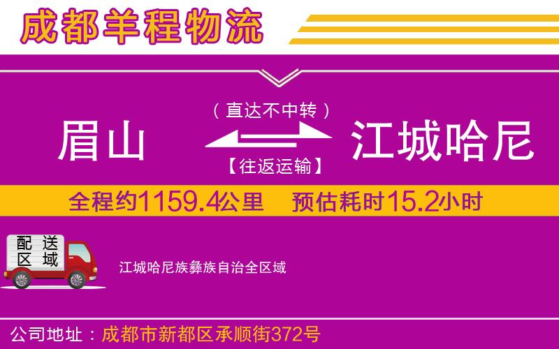 眉山到江城哈尼族彝族自治物流公司