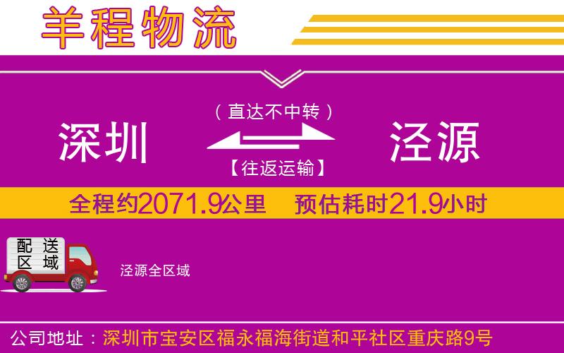 深圳到涇源物流專線