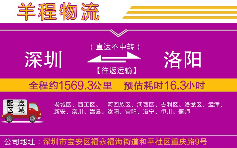 深圳到洛陽貨運公司