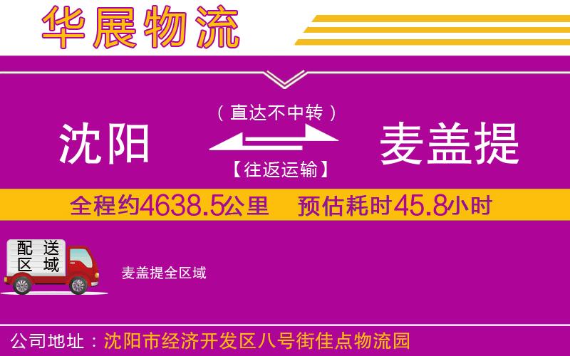 沈陽到麥蓋提貨運公司