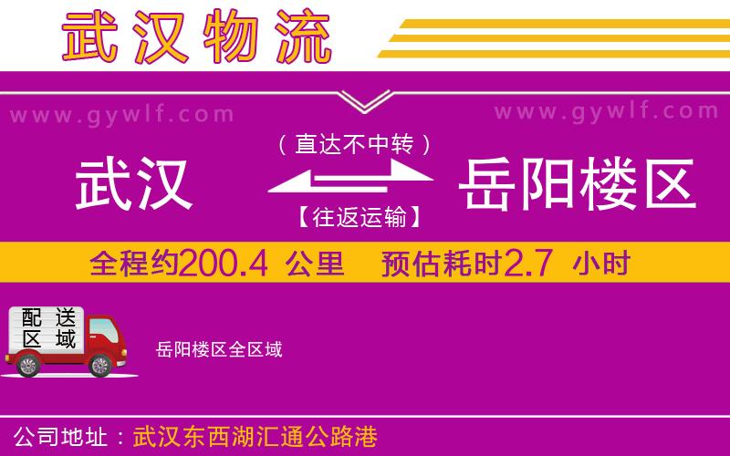 武漢到岳陽樓區貨運公司