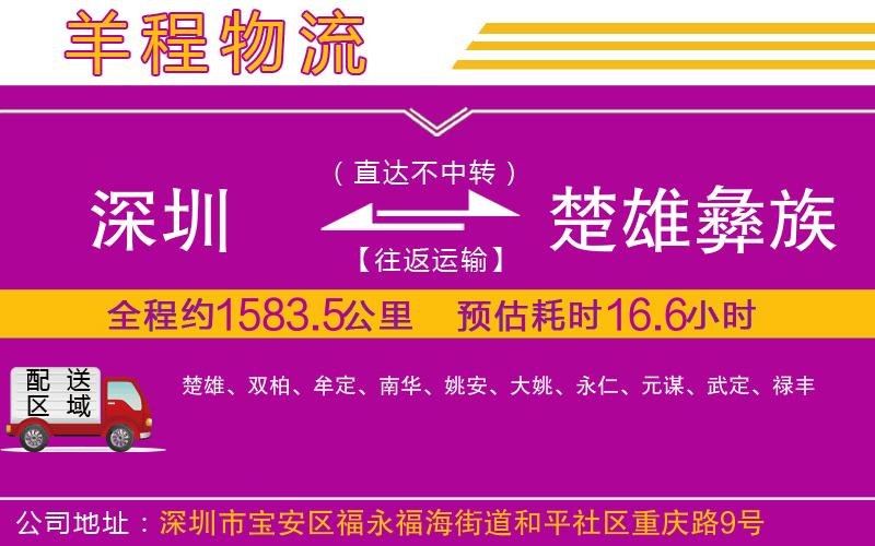 深圳到楚雄彝族自治州貨運公司