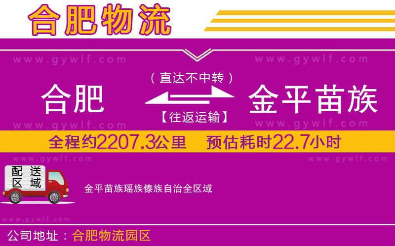 合肥到金平苗族瑤族傣族自治物流公司