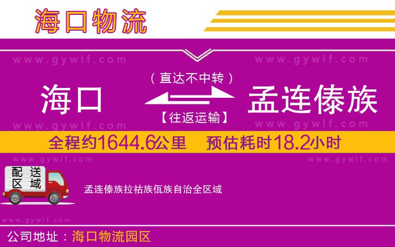 海口到孟連傣族拉祜族佤族自治物流公司