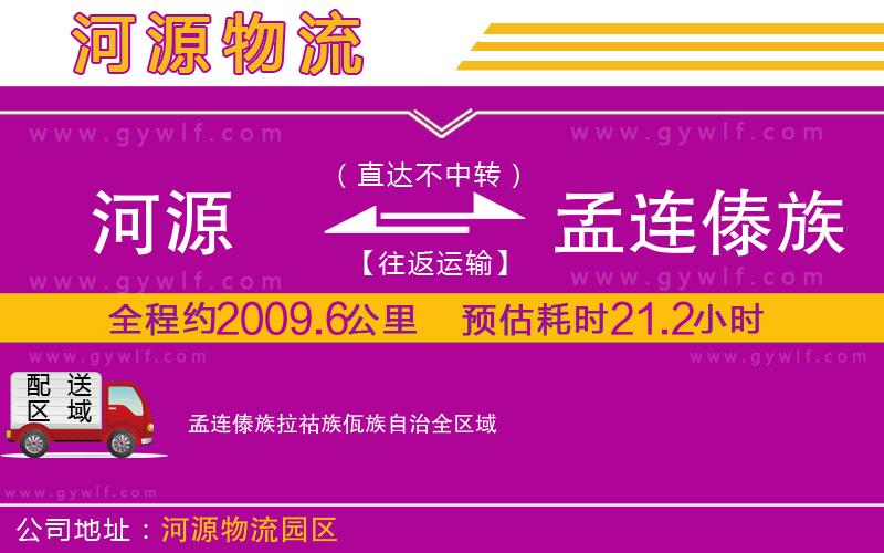 河源到孟連傣族拉祜族佤族自治物流公司