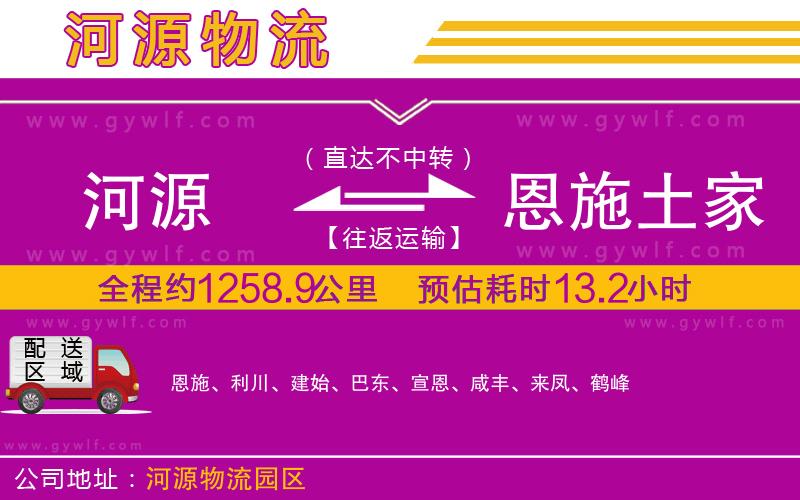 河源到恩施土家族苗族自治州物流公司