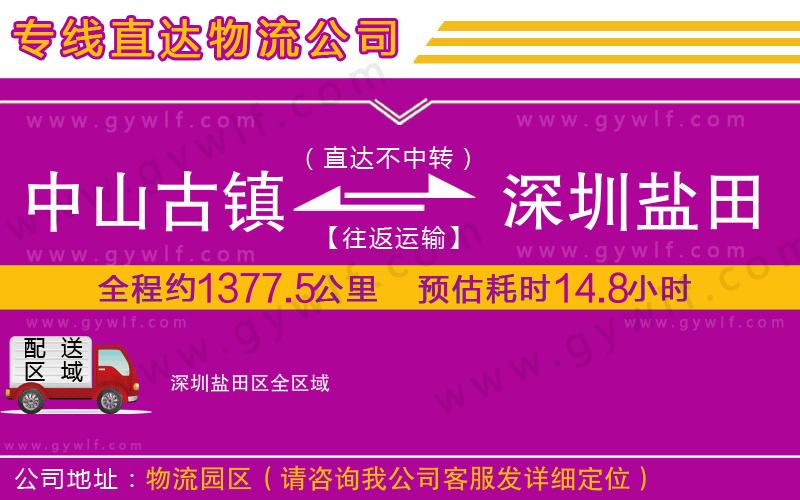 中山古鎮到深圳鹽田區物流公司