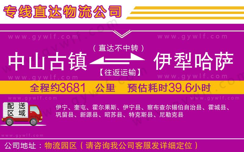 中山古鎮到伊犁哈薩克自治州物流公司