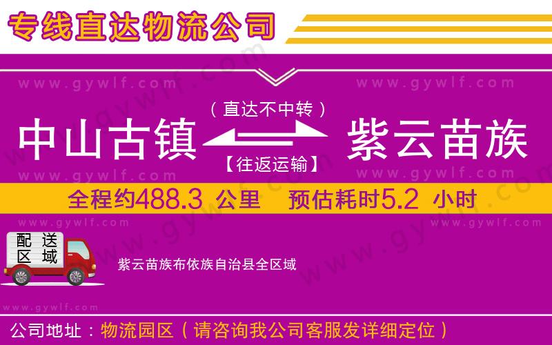 中山古鎮到紫云苗族布依族自治縣物流公司