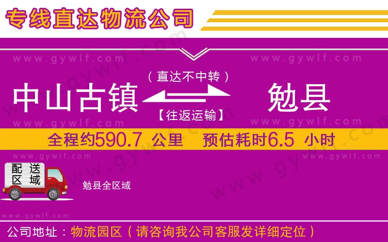 中山古鎮到勉縣物流公司