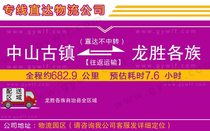 中山古鎮到龍勝各族自治縣物流公司