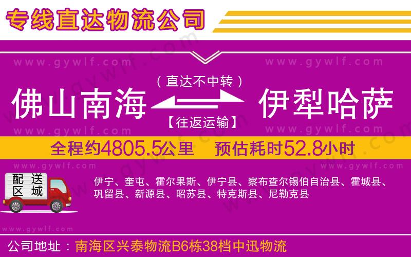 佛山南海到伊犁哈薩克自治州物流公司