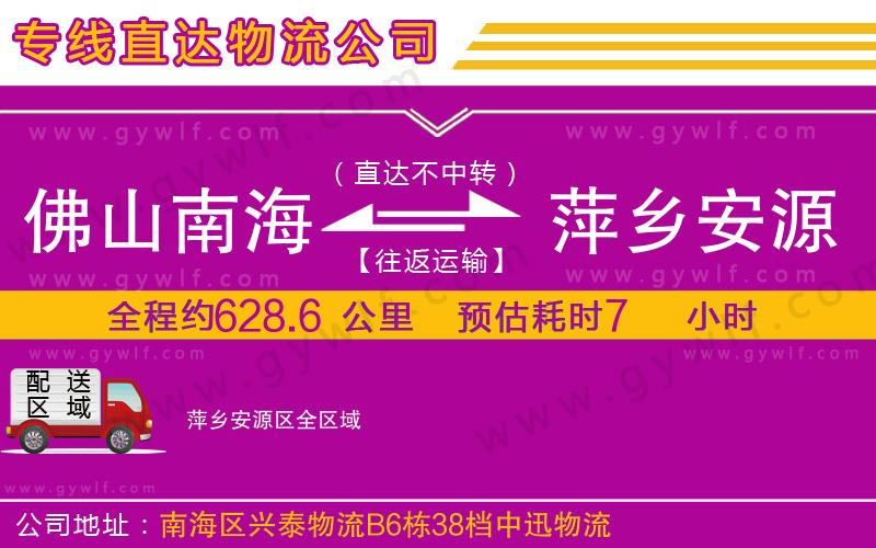 佛山南海到萍鄉安源區物流公司