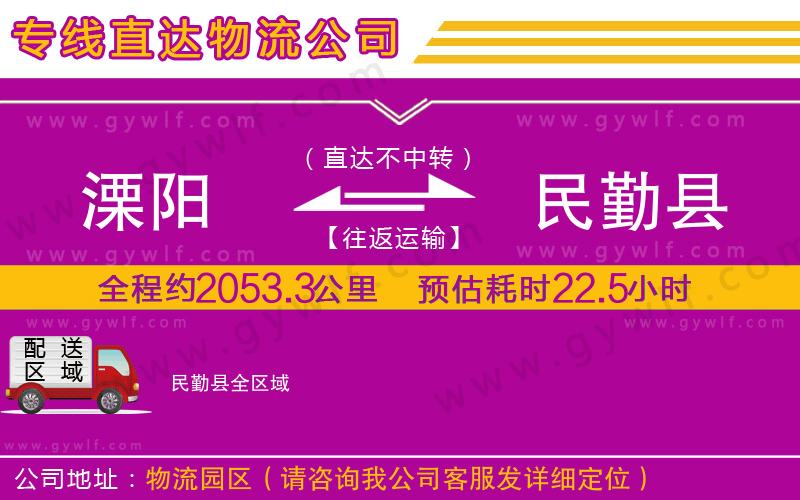 溧陽到民勤縣物流公司