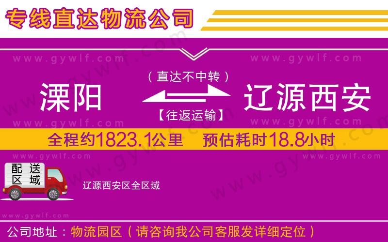 溧陽到遼源西安區物流公司