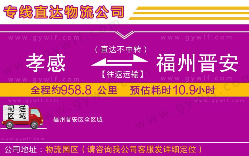 孝感到福州晉安區物流公司