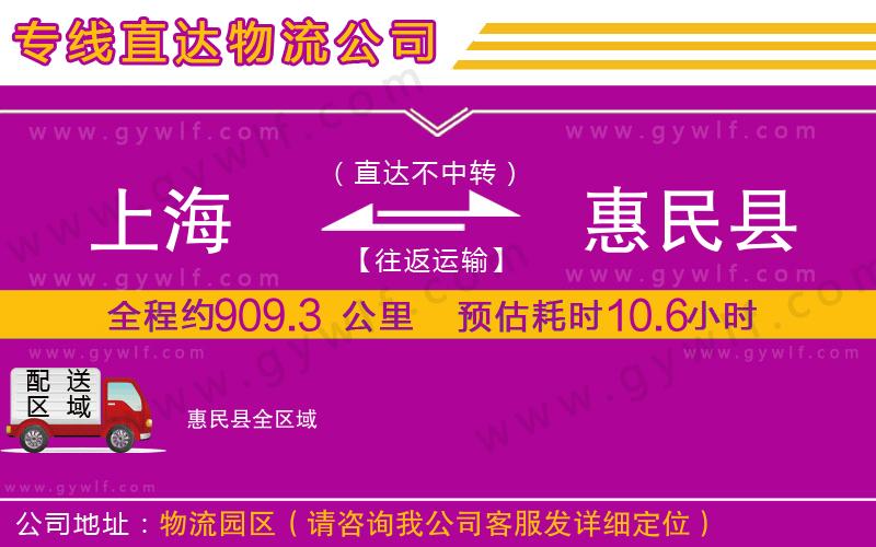 上海到惠民縣貨運專線