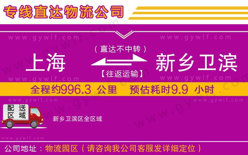 上海到新鄉衛濱區貨運專線