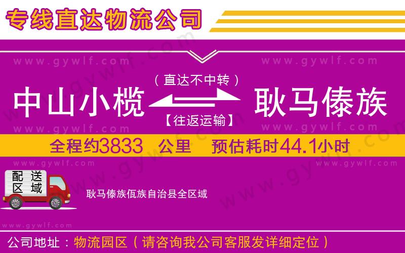 中山小欖到耿馬傣族佤族自治縣物流公司