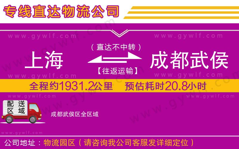 上海到成都武侯區貨運專線