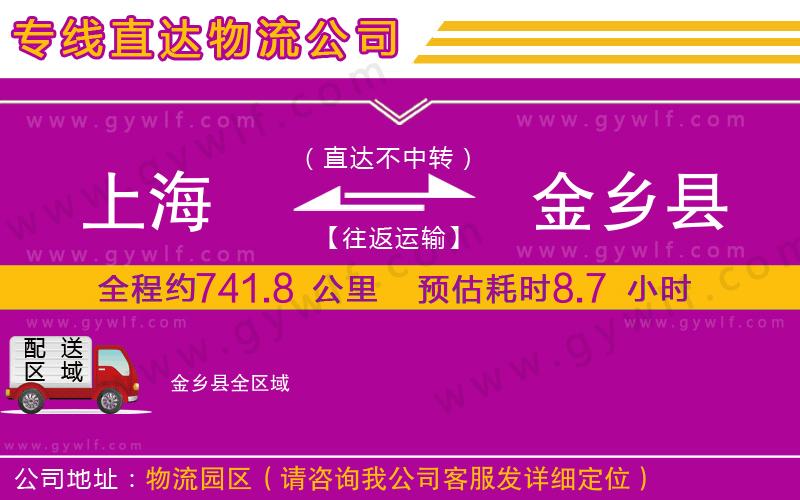 上海到金鄉縣貨運專線