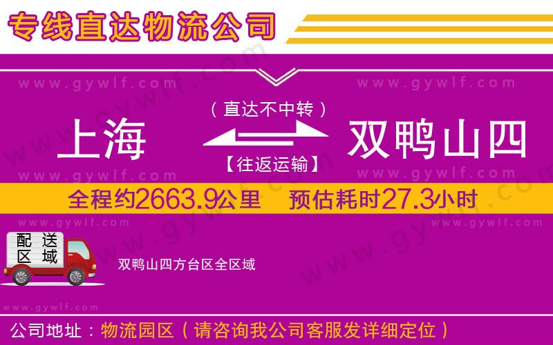 上海到雙鴨山四方臺區貨運專線