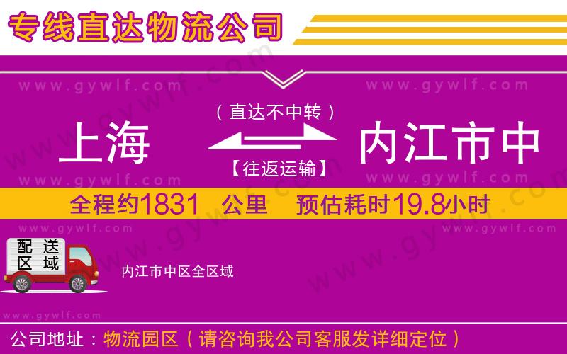 上海到內江市中區貨運專線