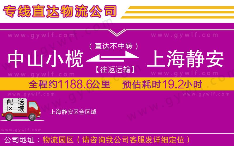 中山小欖到上海靜安區物流公司