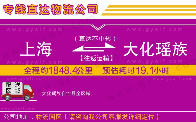 上海到大化瑤族自治縣貨運專線