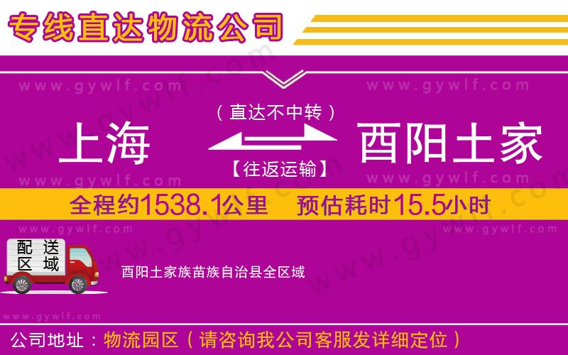 上海到酉陽土家族苗族自治縣貨運專線