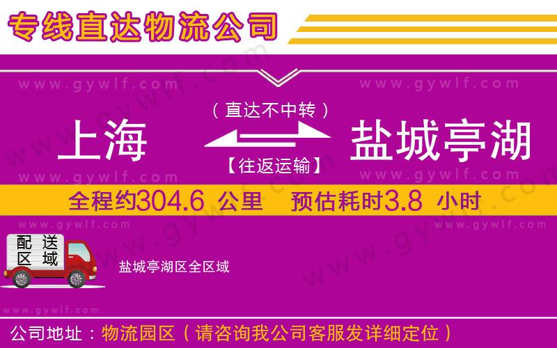 上海到鹽城亭湖區貨運專線