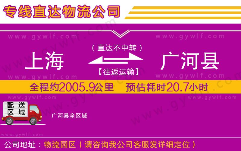 上海到廣河縣貨運專線