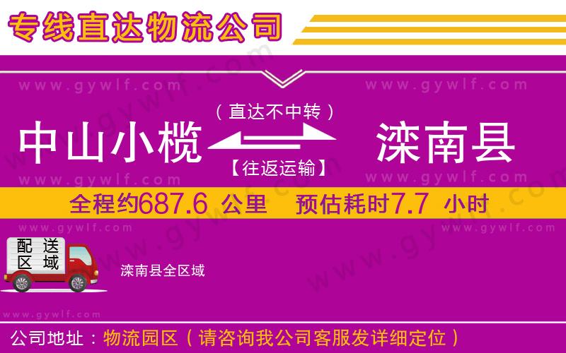 中山小欖到灤南縣物流公司